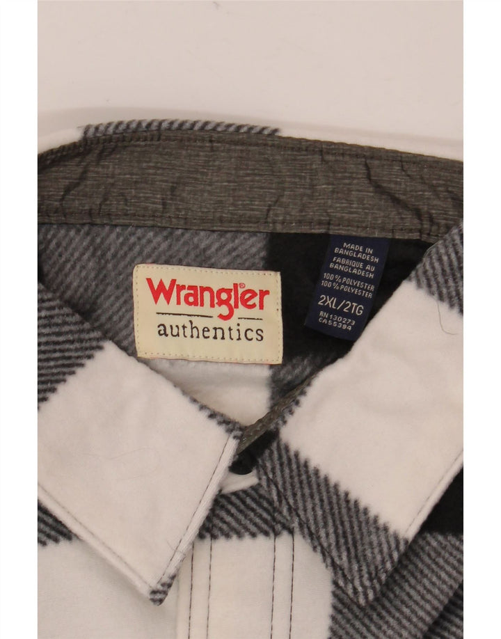 Wrangler Herren-Fleece-Hemd 2XL, schwarzes Gingham-Polyester