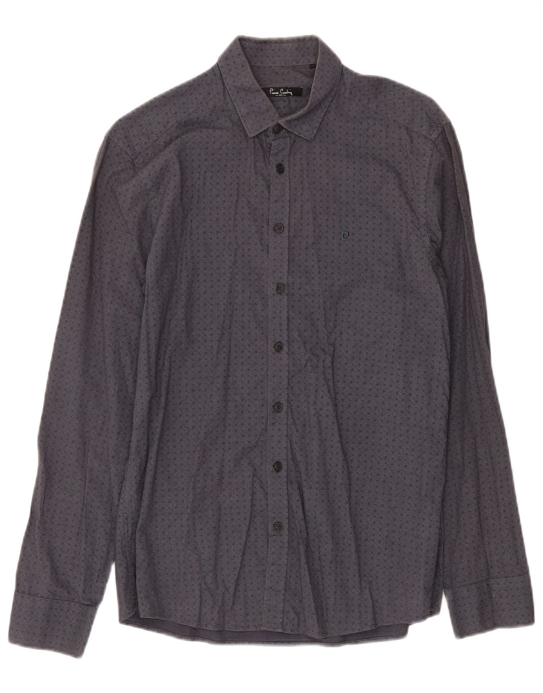 Pierre Cardin Herrenhemd, klein, grau gefleckte Baumwolle