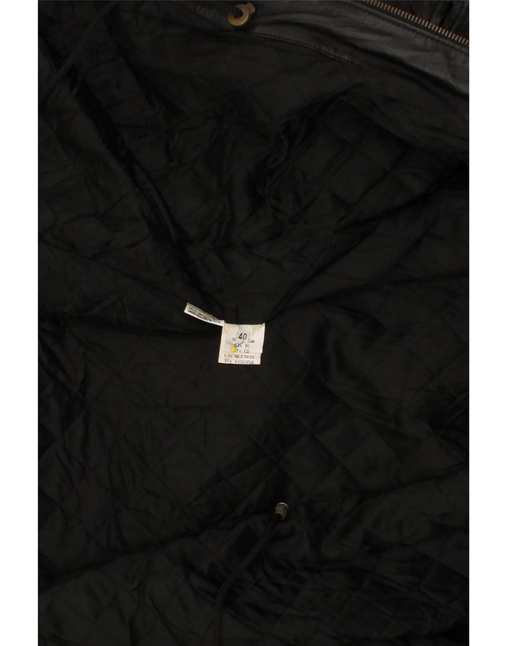 VINTAGE Womens Leather Jacket EU 40 Medium Black Leather Vintage Vintage and Second-Hand Vintage from Messina Hembry 
