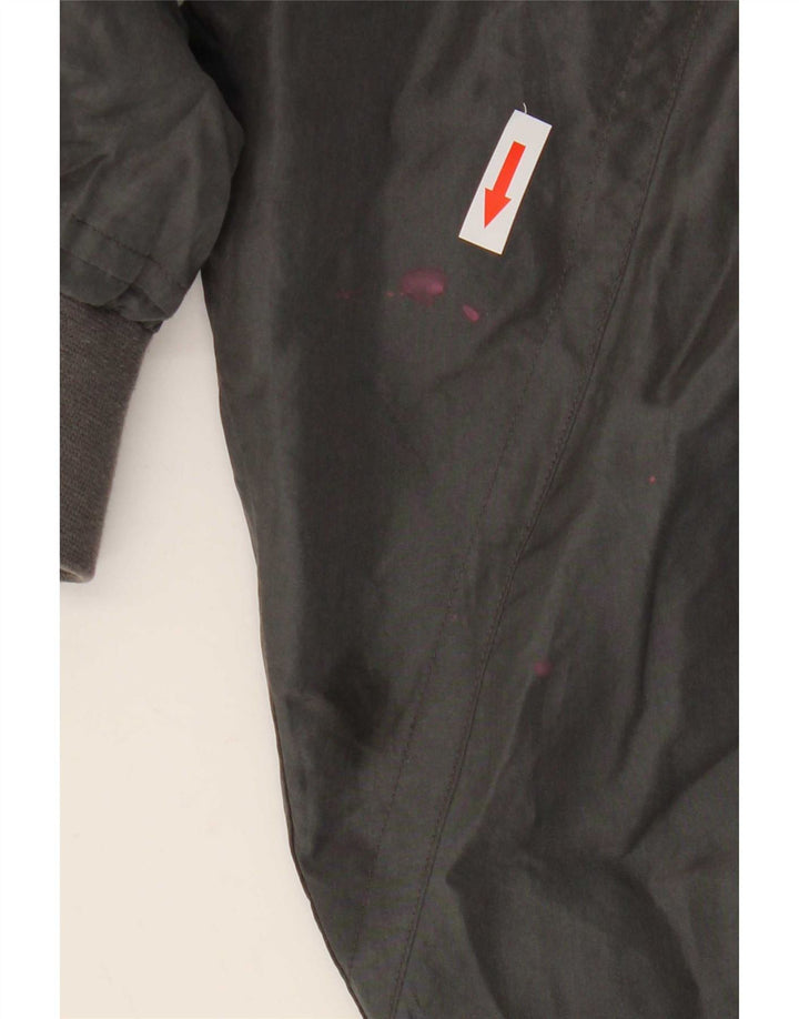 Vintage Herren Bomberjacke UK 38 Mittelgraue Seide