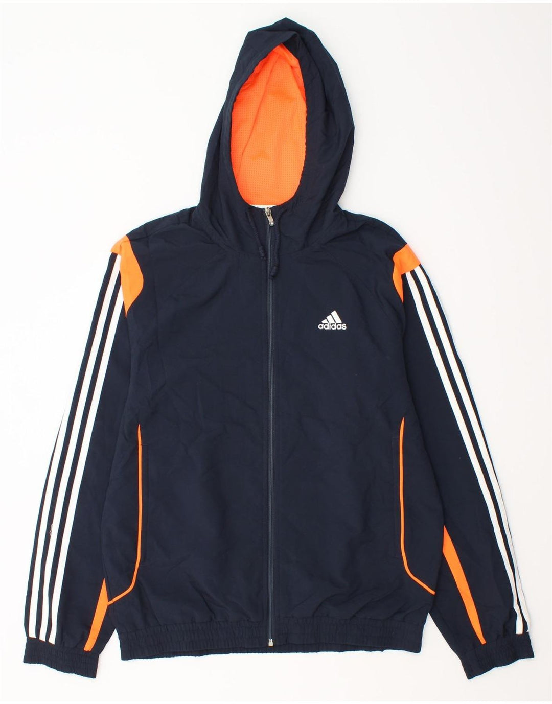Adidas Herren-Trainingsanzug mit Kapuze, Jacke, Größe S, Marineblau, Farbblock