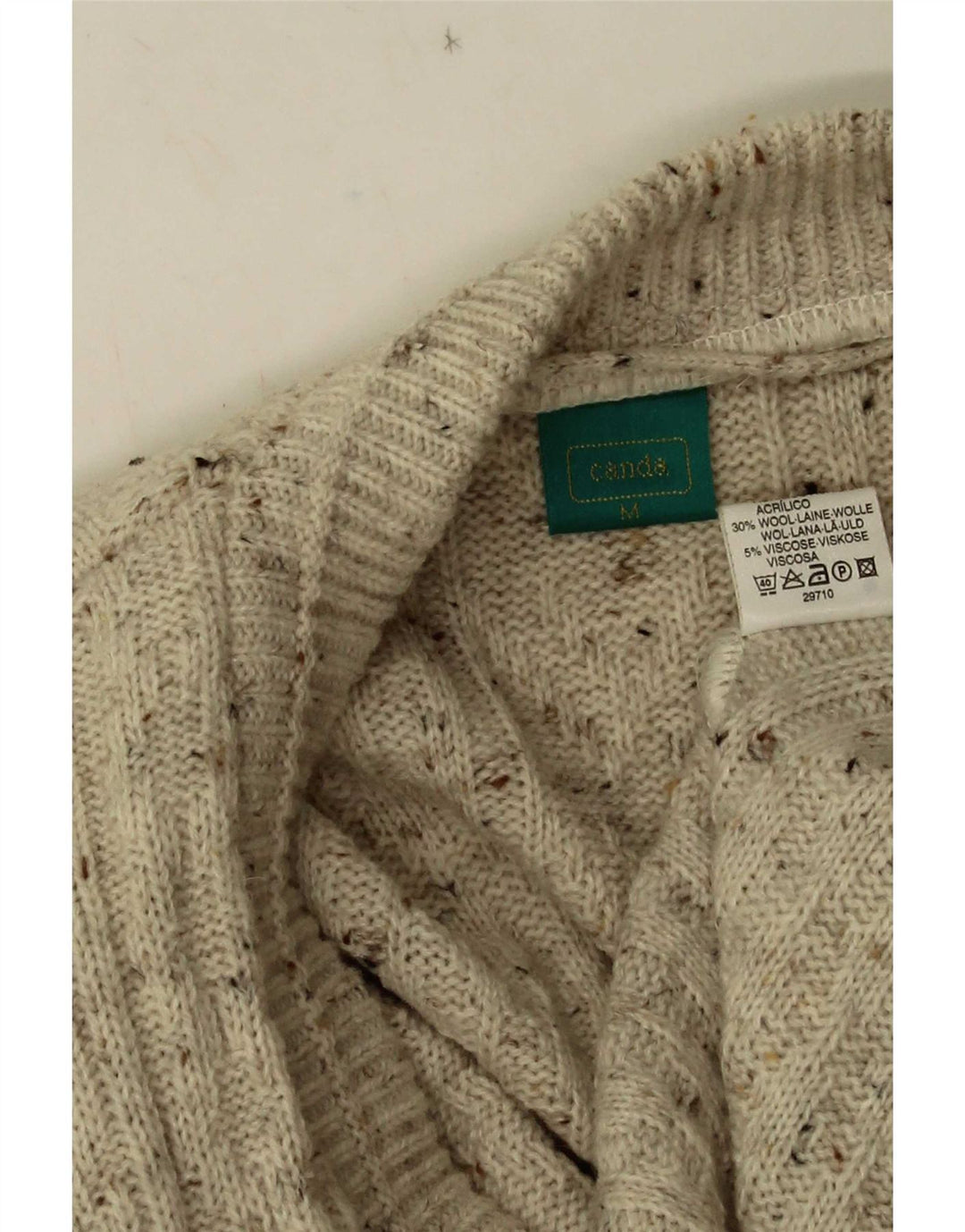 C&A Herren Canda Pullover mit V-Ausschnitt, mittelbeigefarbenes Acryl