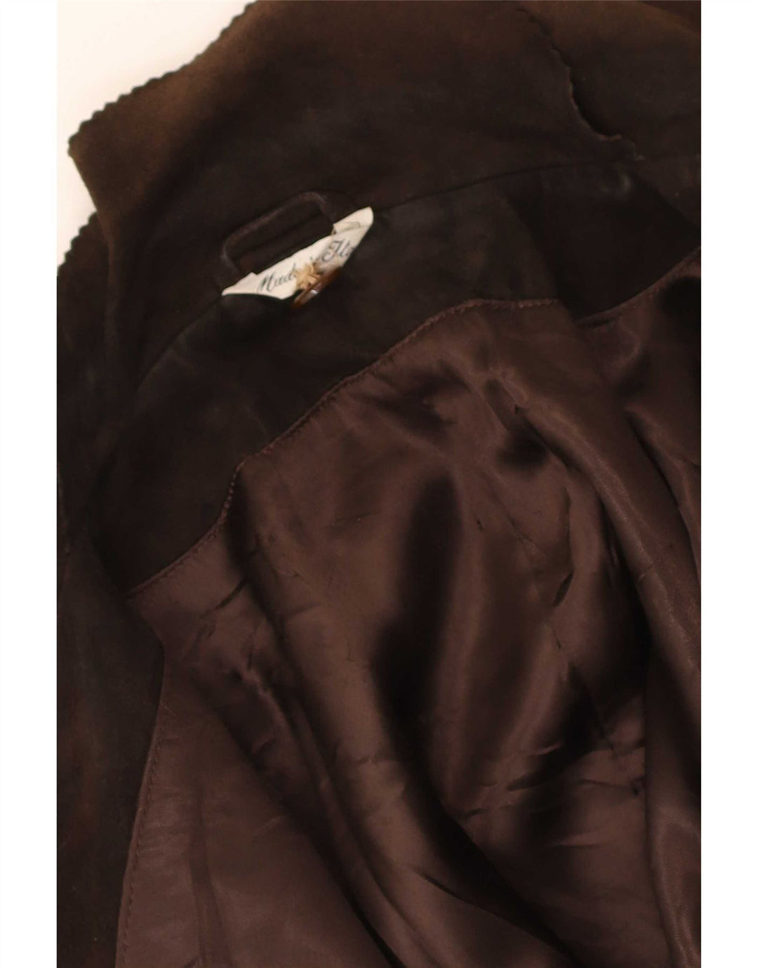 Vintage Damen 3-Knopf-Wildleder-Blazerjacke UK 14 Mittelbraun