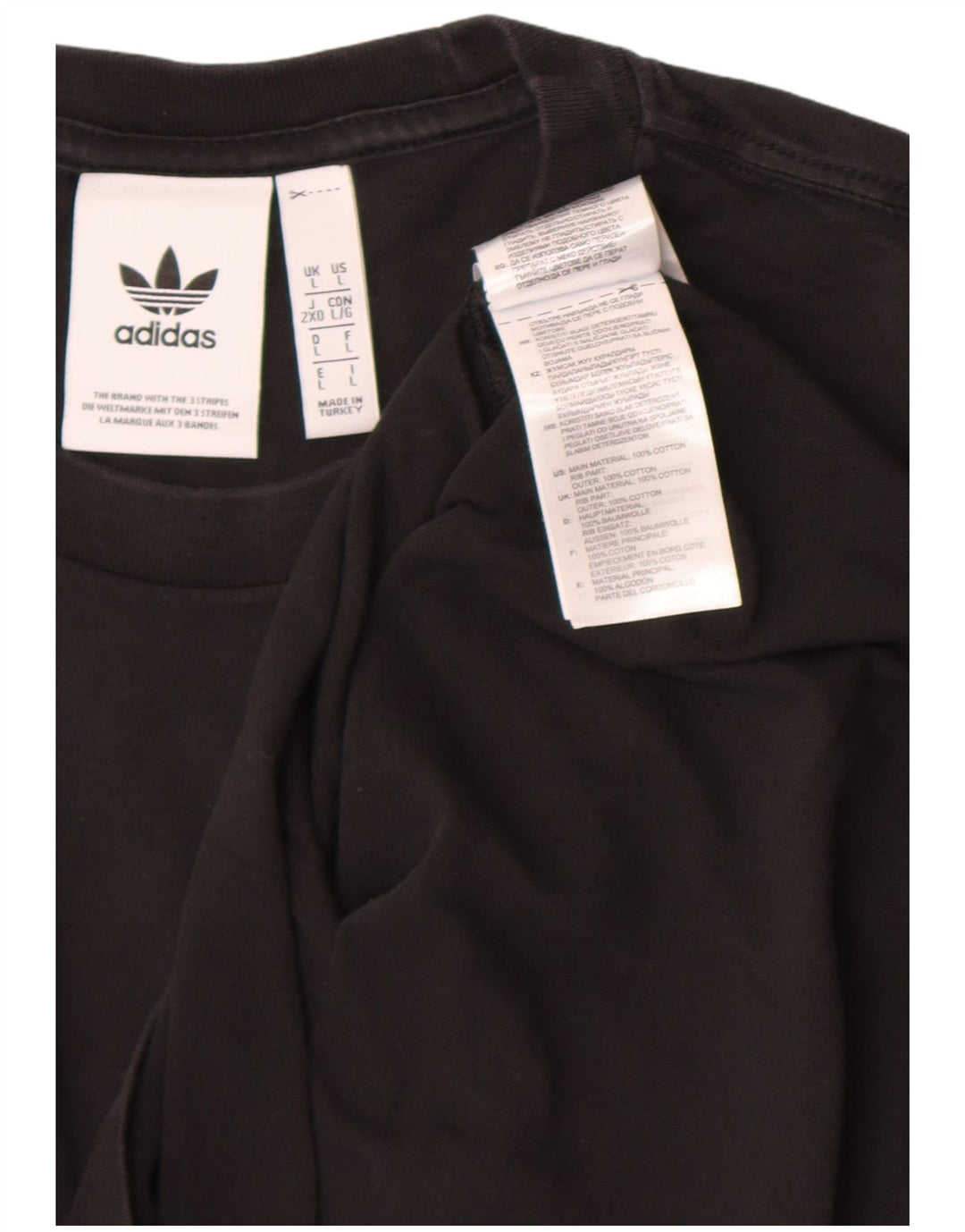 Adidas Herren T-Shirt Top Large Schwarz Baumwolle