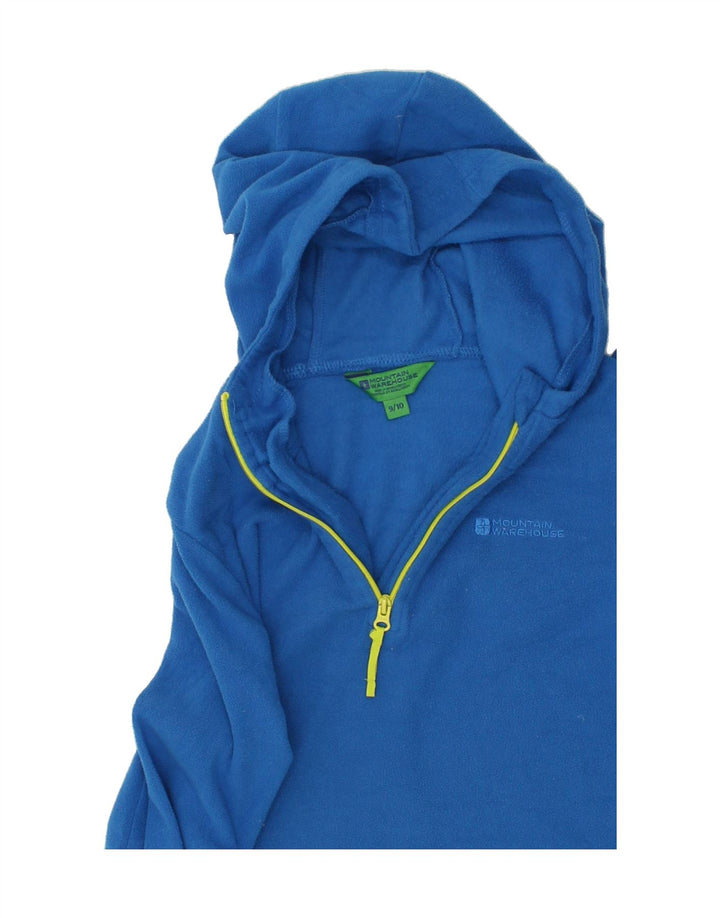 MOUNTAIN WAREHOUSE Boys Hooded Fleece Jumper 9-10 Years Blue Polyester Vintage Mountain Warehouse and Second-Hand Mountain Warehouse from Messina Hembry 
