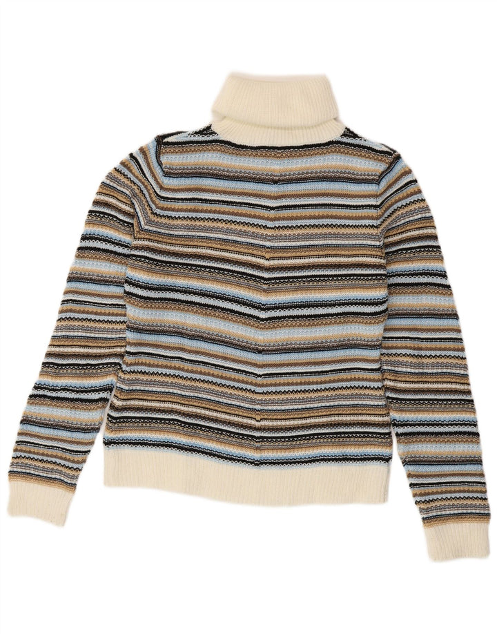 VINTAGE Damen Rollkragenpullover Pullover UK 10/12 Klein Mehrfarbig