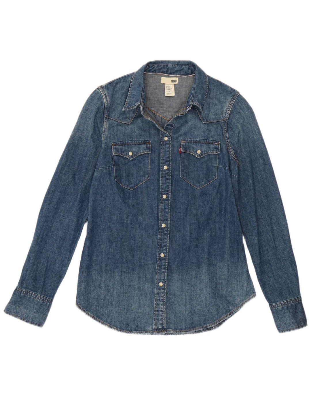 Levi's Damen Jeanshemd UK 10 Small Blau Baumwolle