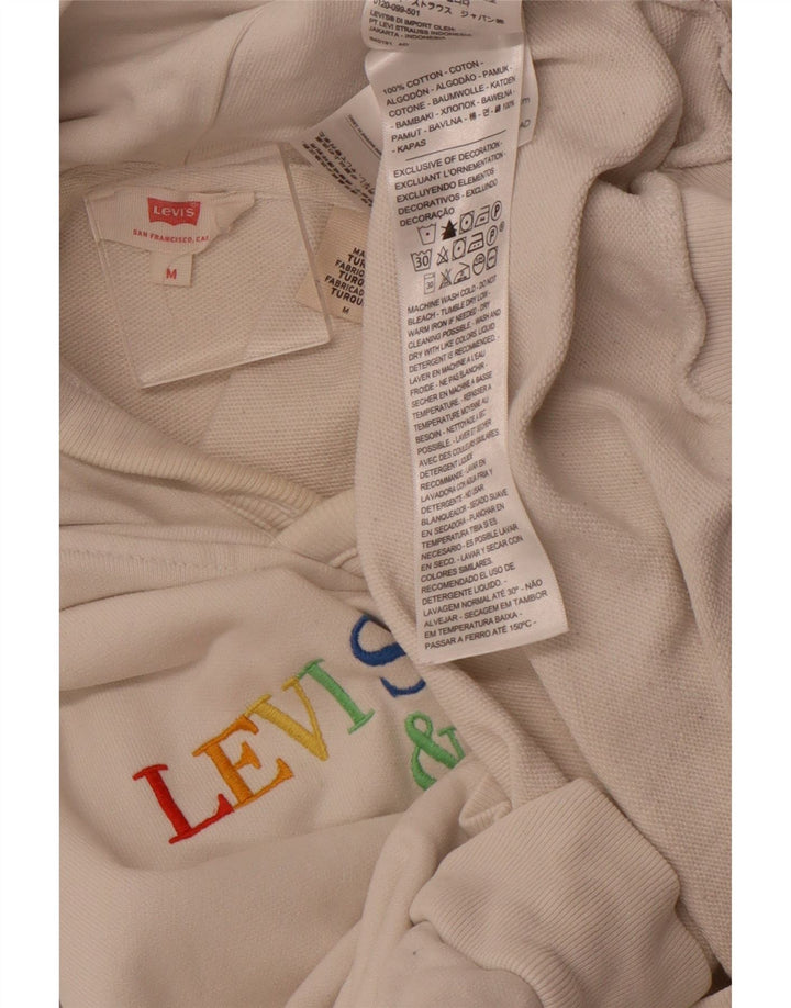 LEVI'S Damen-Pullover mit übergroßem grafischem Kapuzenpullover, Gr. 14, Mittel, gebrochenes Weiß