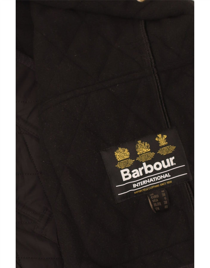 Barbour Damen Militär-Steppjacke UK 10 Small Schwarz Polyester