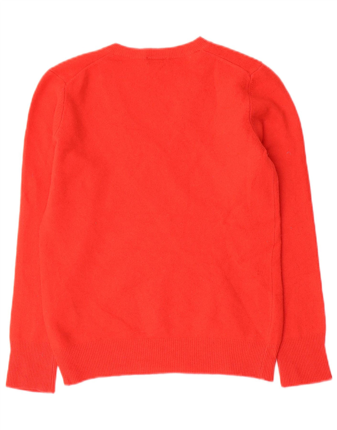 Benetton Damen-Pullover mit V-Ausschnitt, UK 12, mittelrote Wolle
