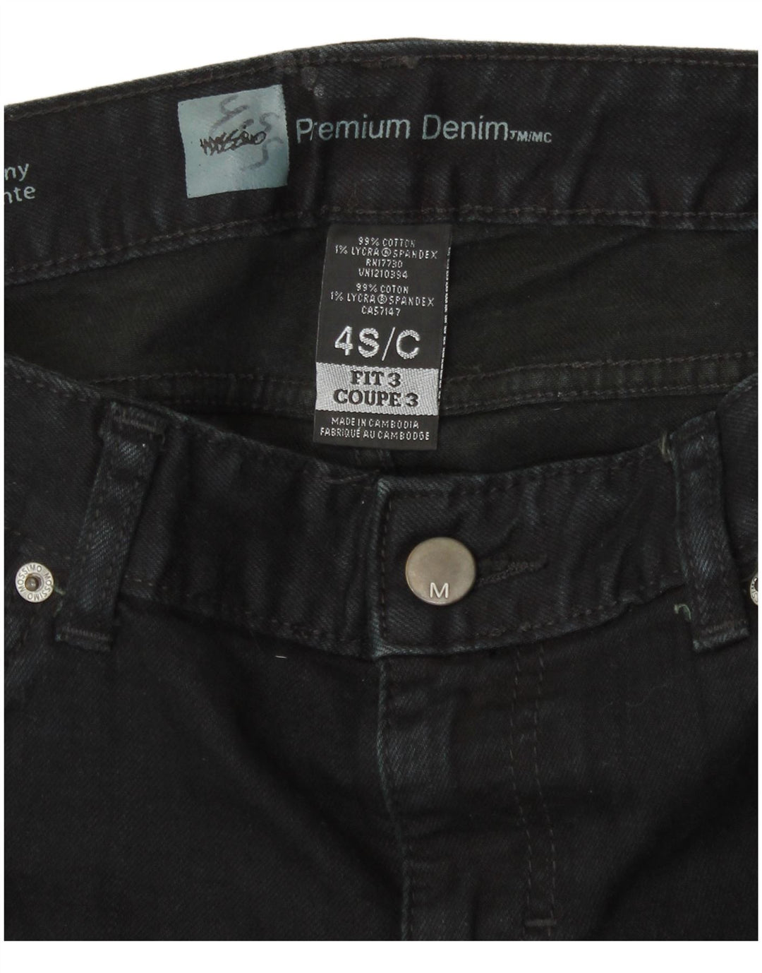 Mossimo Damen Stretch Skinny Jeans US 4 Small W30 L30 Schwarze Baumwolle