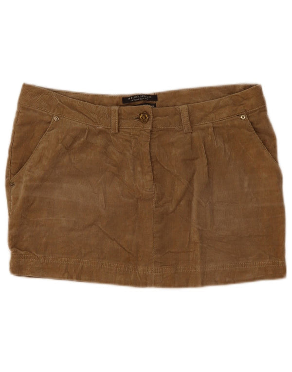 Maison Scotch Damen Cord-Minirock W34 Large Braun
