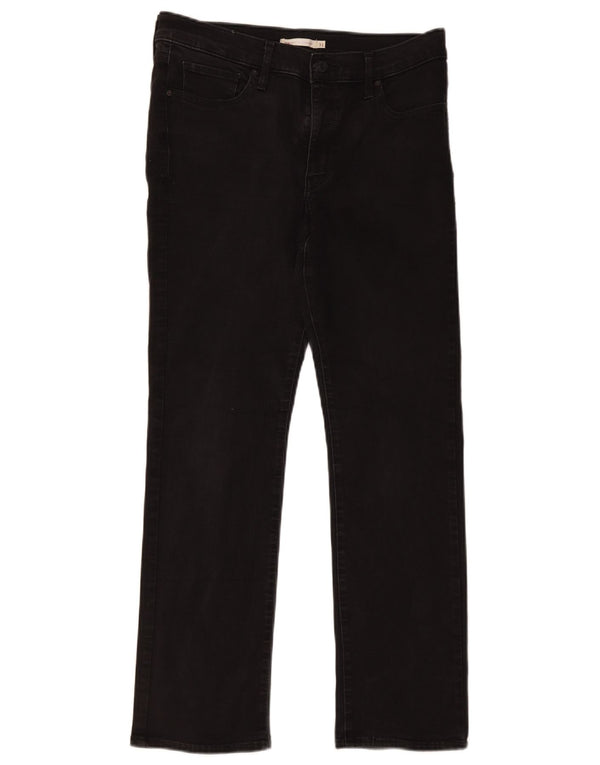 Levi's Damen 314 Shaping Straight Jeans W31 L30 Schwarze Baumwolle