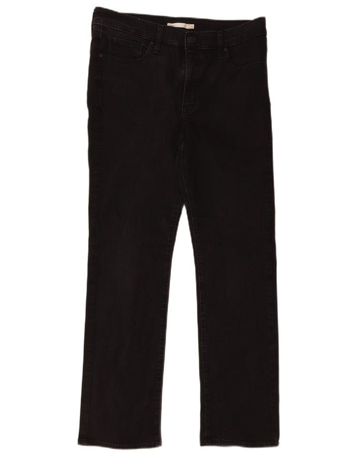Levi's Damen 314 Shaping Straight Jeans W31 L30 Schwarze Baumwolle