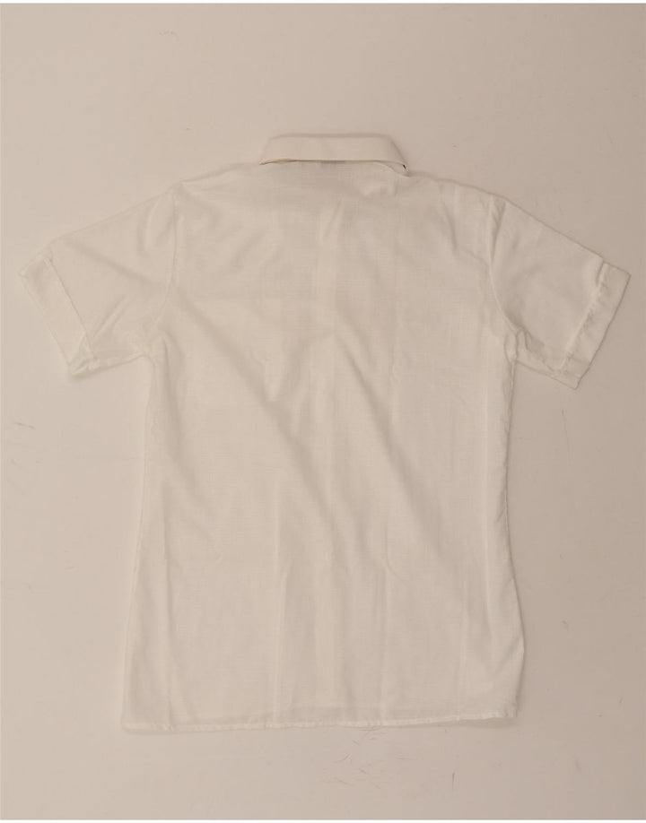 AGATEX Mens Short Sleeve Shirt UK 39 Medium White Check Cotton Vintage Agatex and Second-Hand Agatex from Messina Hembry 