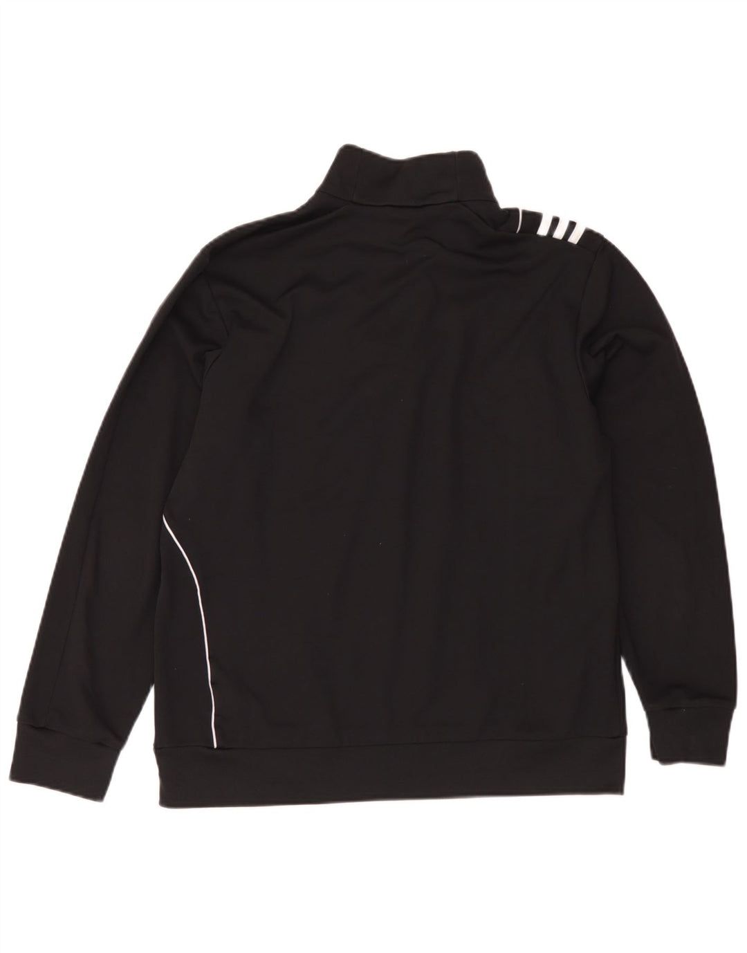 Adidas Herren-Sweatshirt mit Reißverschluss, UK 42/44, großes schwarzes Polyester