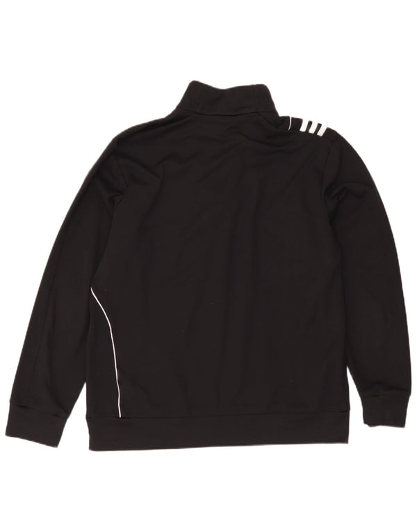 Adidas Herren-Sweatshirt mit Reißverschluss, UK 42/44, großes schwarzes Polyester