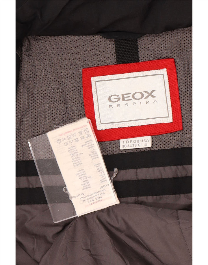 GEOX RESPIRA Damen Windjacke mit Kapuze UK 6 XS Schwarz Polyamid