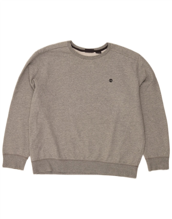 Timberland Herren Sweatshirt Pullover 2XL Grau gefleckte Baumwolle