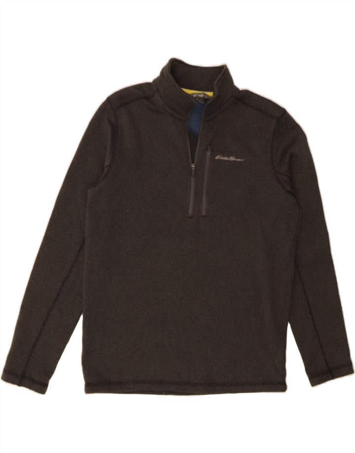 EDDIE BAUER Mens Zip Neck Pullover Tracksuit Top Medium Grey Polyester Vintage Eddie Bauer and Second-Hand Eddie Bauer from Messina Hembry 