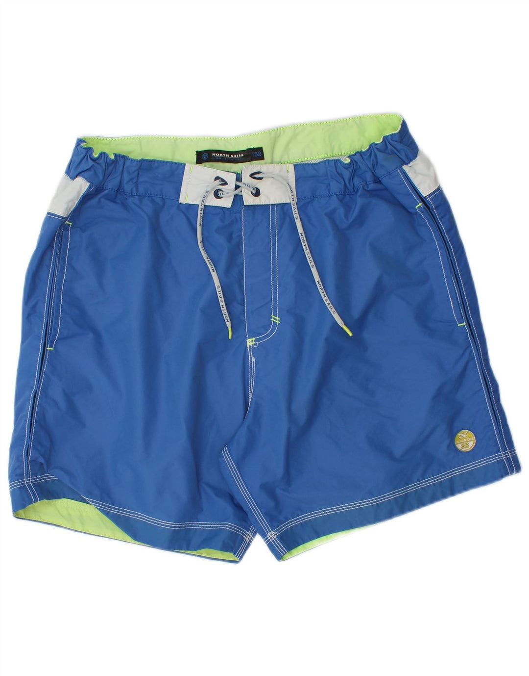 North Sails Herren-Badeshorts mit Grafik, mittelblaues Colourblock-Polyamid