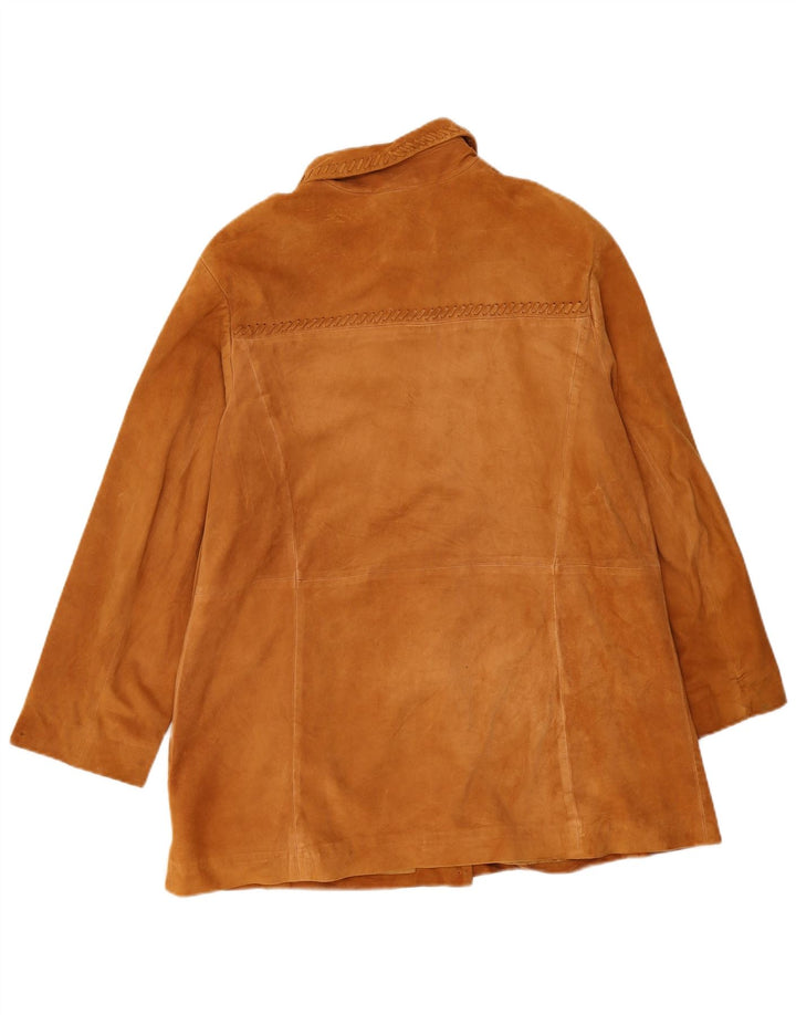 Effegi Damen Wildlederjacke IT 47 Großes braunes Leder