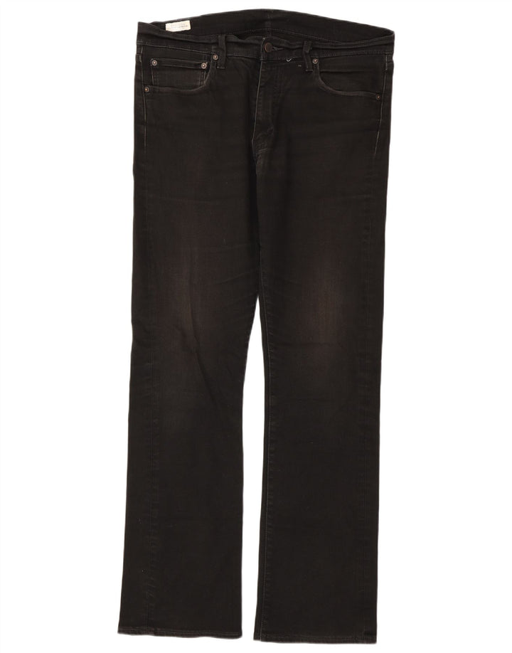 Levi's Herren Bootcut Jeans W36 L34 Schwarze Baumwolle