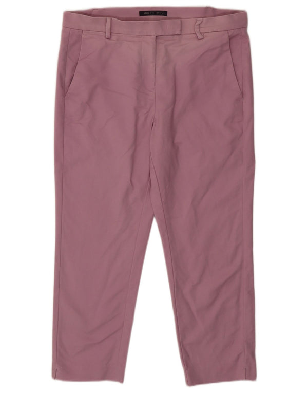 Marks & Spencer Damen Crop Chino Hose UK 12 Medium W32 L23 Rosa Baumwolle