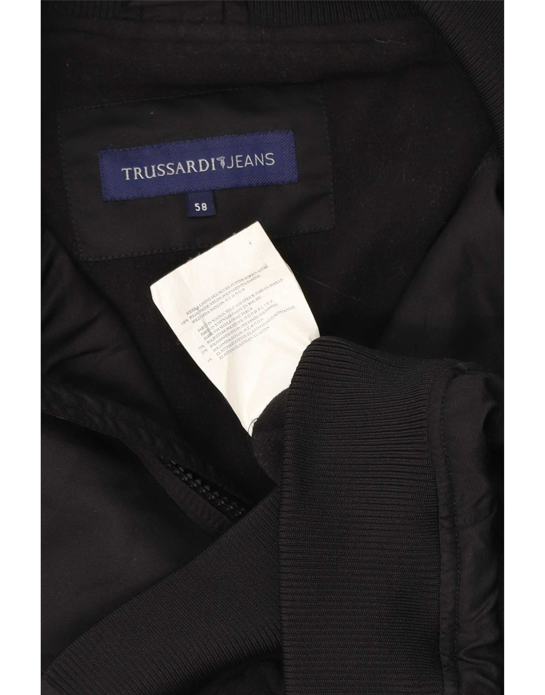 Trussardi Jeans Herren Bomberjacke IT 58 4XL Schwarz Polyester
