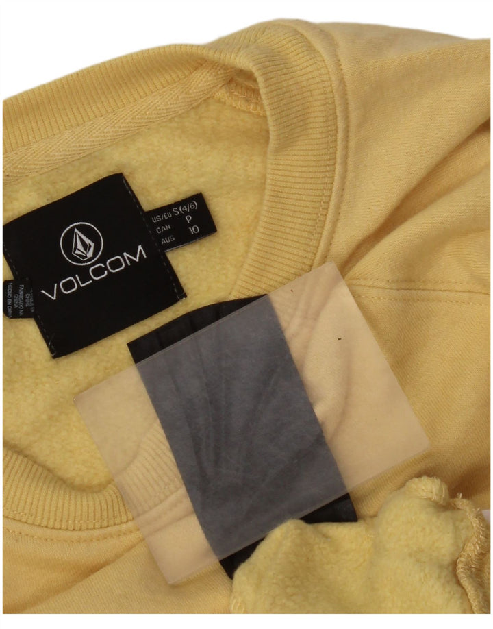 Volcom Womens Graphic Oversized Sweatshirt Pullover US 4/6 Small Gelb