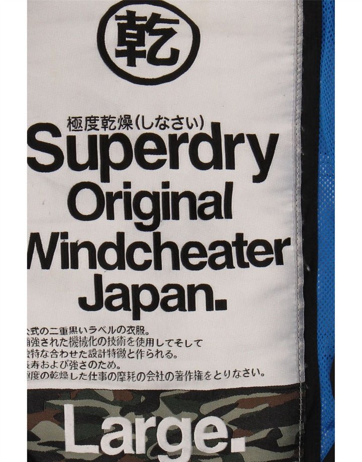 SUPERDRY Herren Windcheater Windjacke UK 40 Large Schwarz Nylon