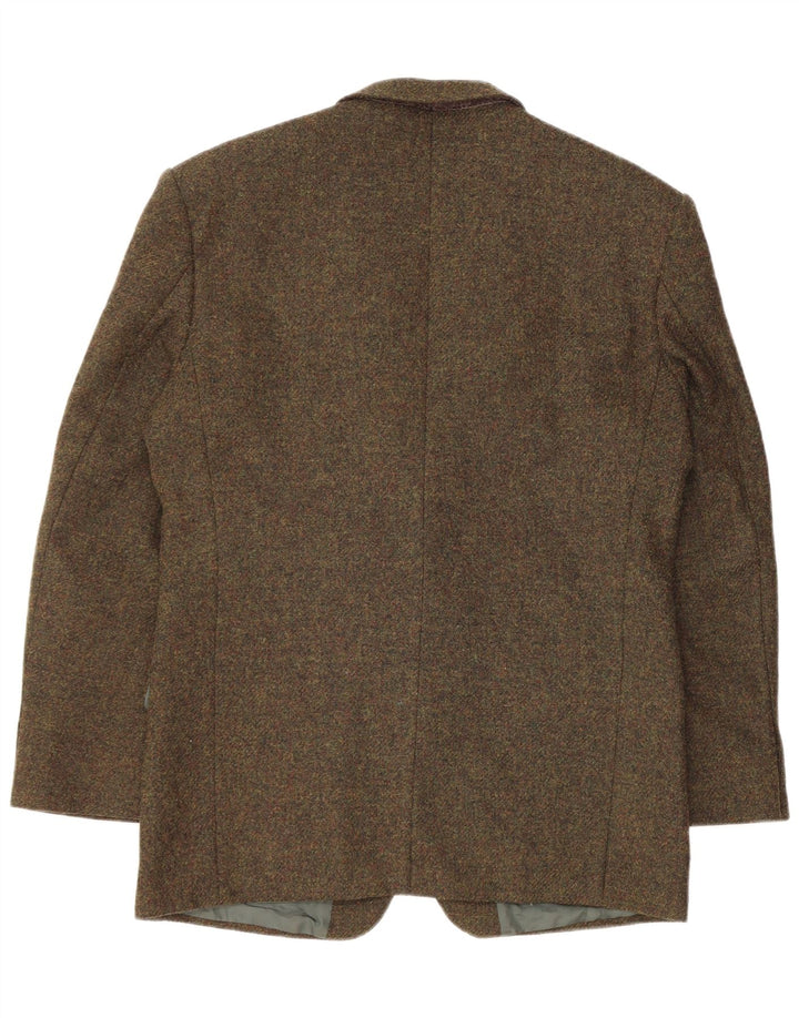 VINTAGE Herren 2-Knopf-Blazerjacke UK 38 Medium Khaki Meliert