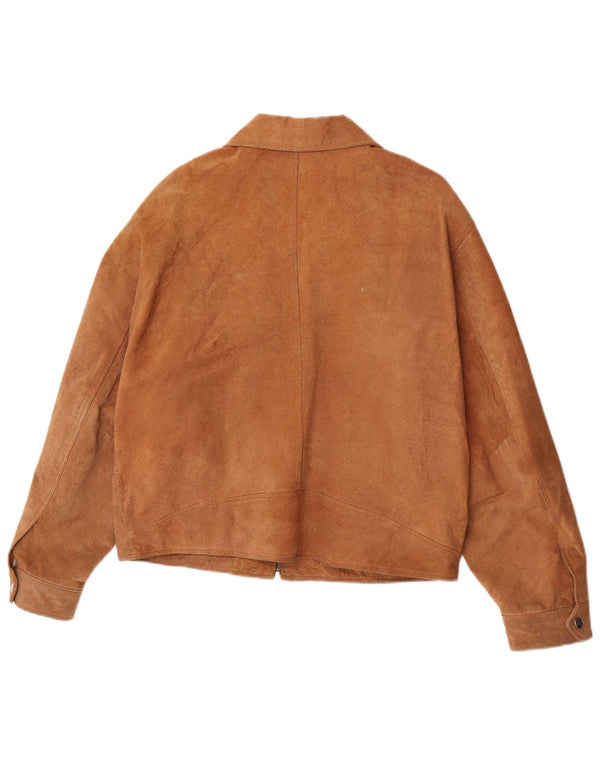Alan Gordon Damen Wildleder Bomberjacke UK 14 Large Beige Leder