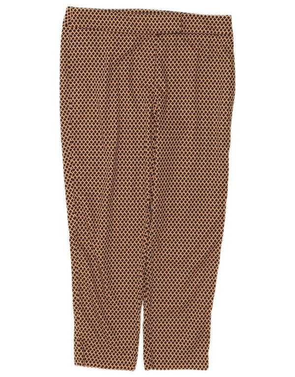 Marks & Spencer Damen-Hose, kurz geschnitten, UK 10, Größe S, W32, L24, braun, geometrisch