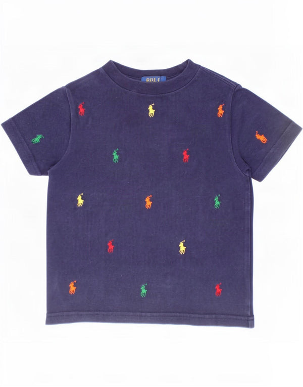 Polo Ralph Lauren Jungen-T-Shirt mit Grafik, Marineblau, Baumwolle, 2–3 Jahre