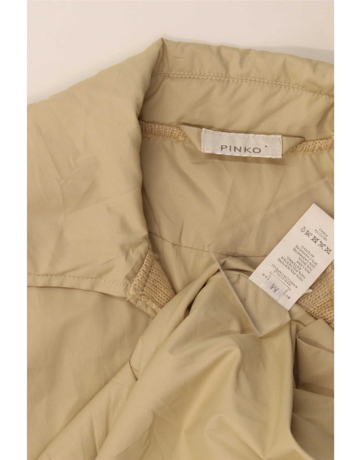 Pinko Damen Trenchcoat UK 12 Medium Beige Polyester