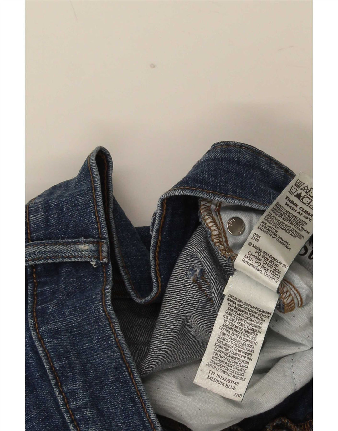 Marks & Spencer Herren Slim Jeans W32 L31 Blaue Baumwolle