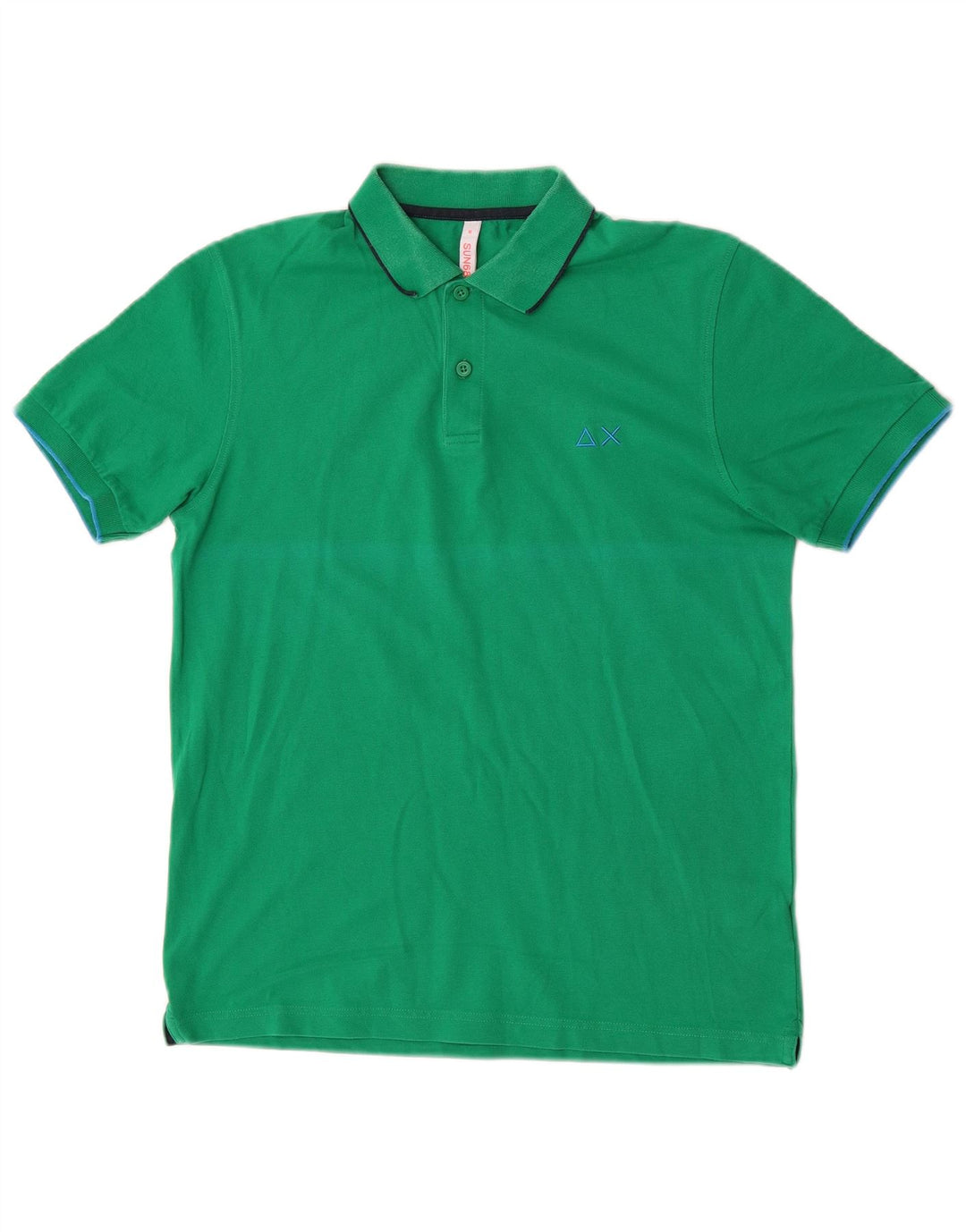 Sun68 Herren-Poloshirt aus mittelgrüner Baumwolle
