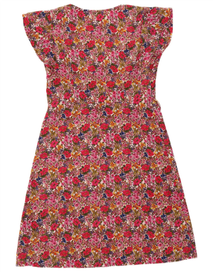 Marks & Spencer Damen-A-Linien-Kleid, Größe S, Rosa, Blumenmuster, Polyester
