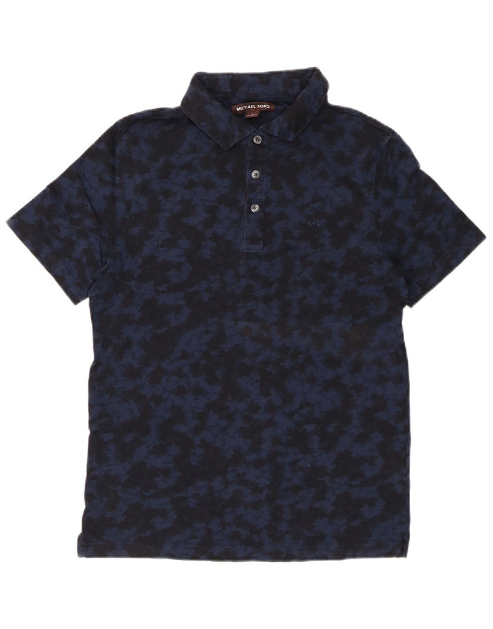 MICHAEL KORS Herren-Poloshirt, klein, marineblau, Camouflage-Baumwolle