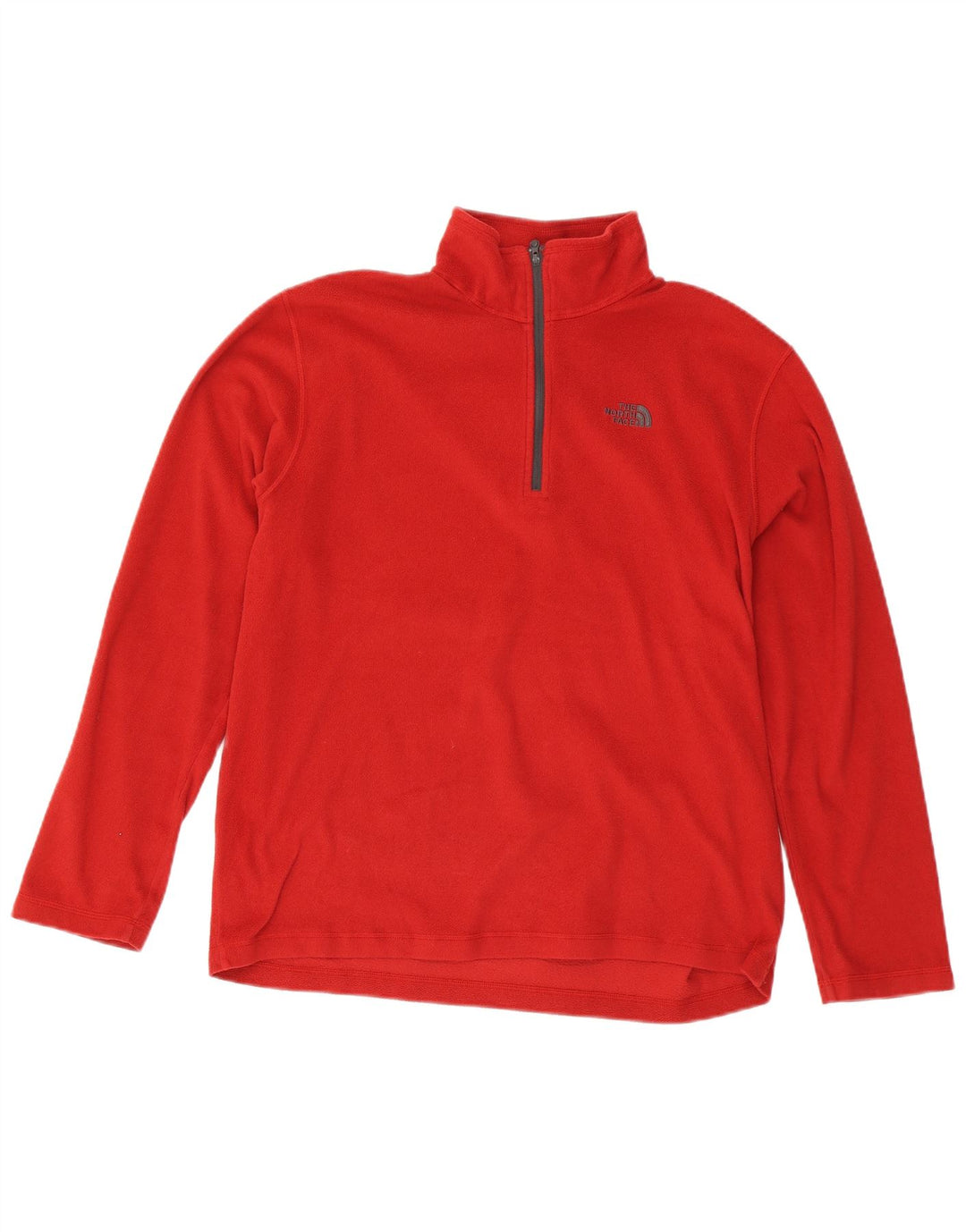 THE NORTH FACE Herren-Fleecepullover mit Reißverschluss am Hals, großes rotes Polyester