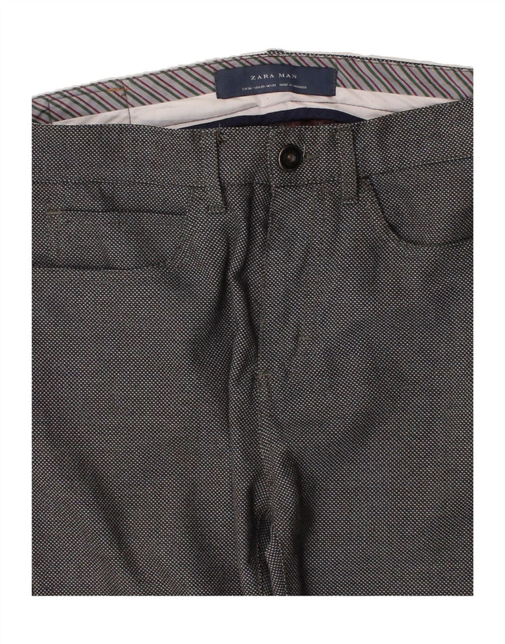 ZARA Mens Slim Casual Trousers W29 L27 Grey Spotted Vintage Zara and Second-Hand Zara from Messina Hembry 