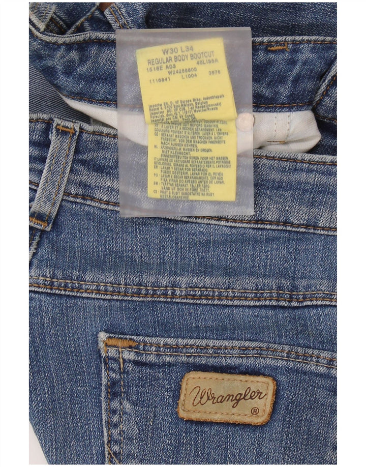 WRANGLER Damen Bootcut Jeans W30 L30 Blaue Baumwolle