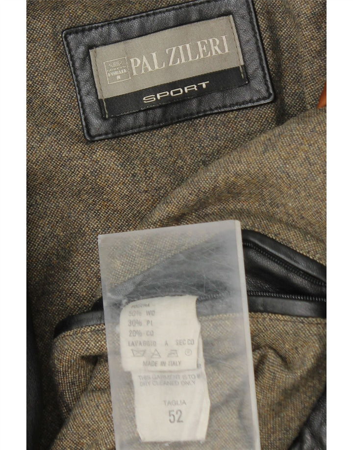 Pal Zileri Herren Ledermantel IT 52 XL Schwarzes Leder