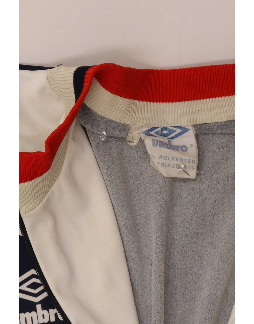 Umbro Herren Cagliari 1990–1991 Trainingsanzug-Oberteil, Jacke, Größe L, Marineblau