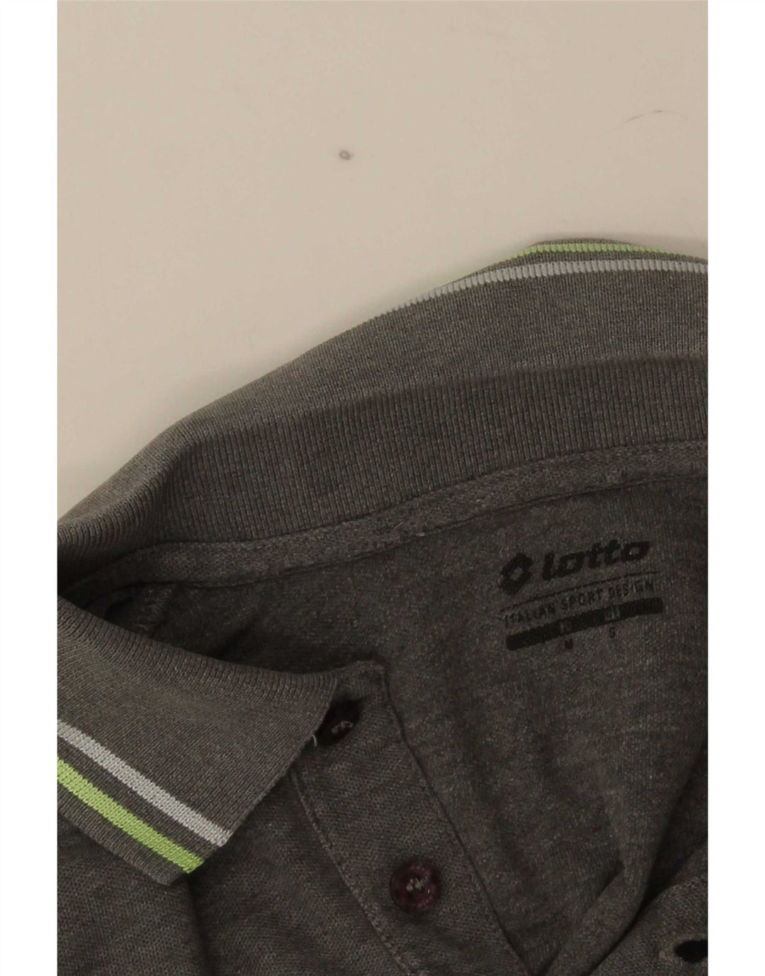 Lotto Herren-Langarm-Poloshirt, klein, grau gestreift