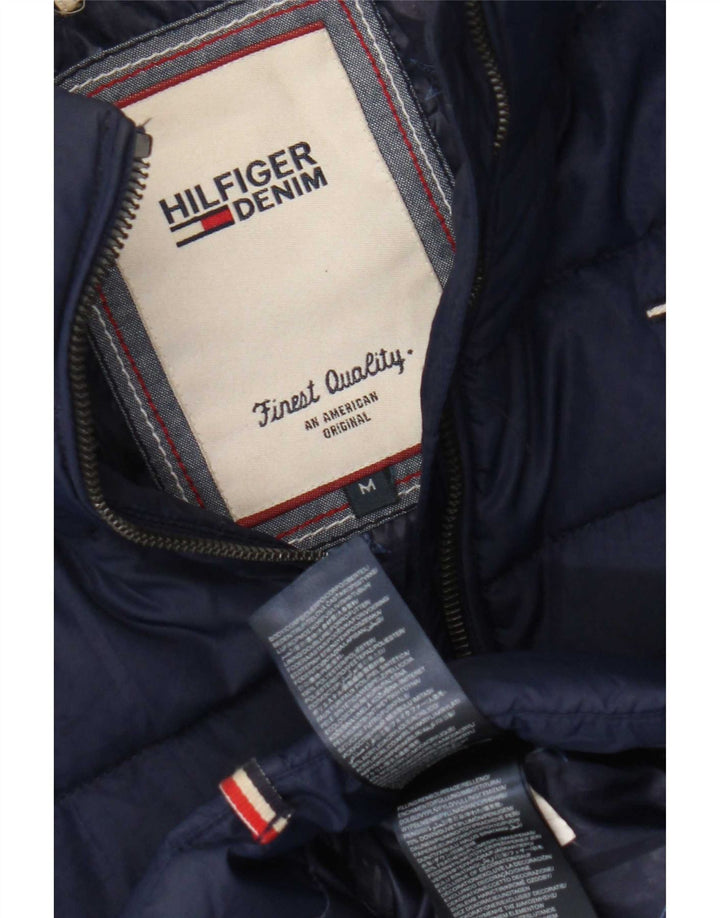 Tommy Hilfiger Damen Wattierte Jacke UK 14 Medium Marineblau Polyester