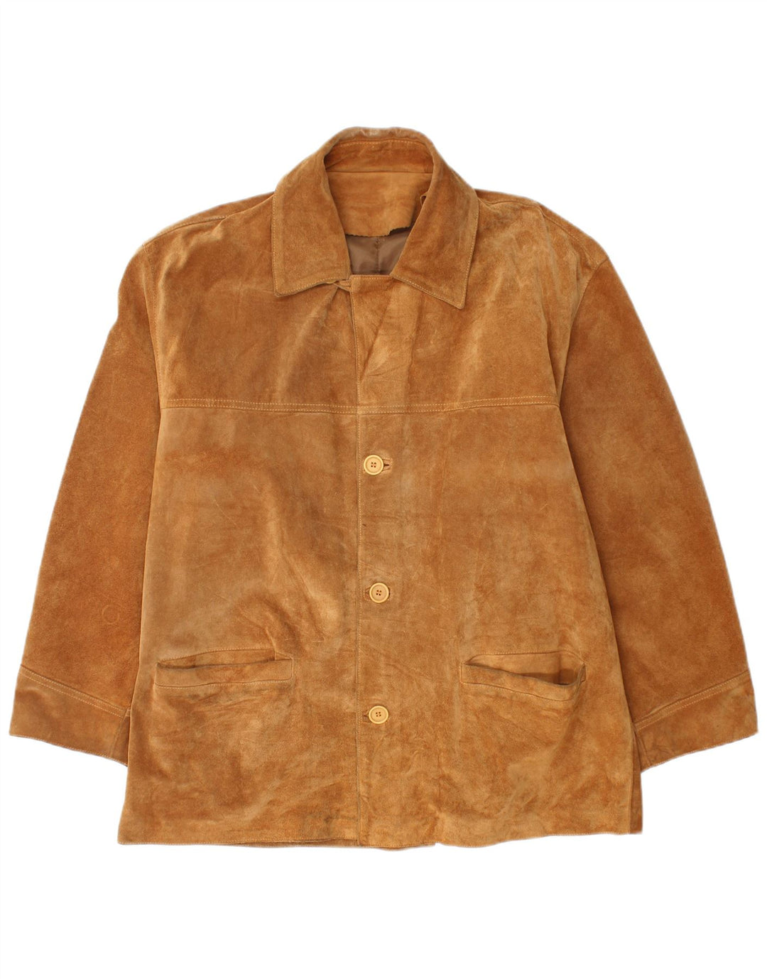 Vintage Herren Wildlederjacke IT 50 Großes Beige Leder