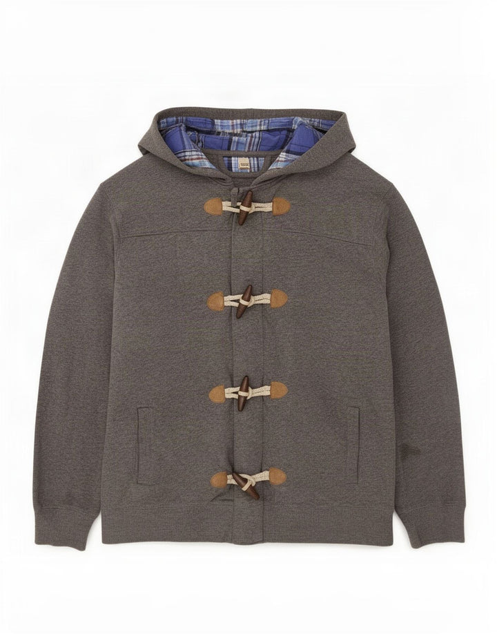 Massimo Dutti Herren-Kapuzenpullover mit Reißverschluss, Größe L, Grau