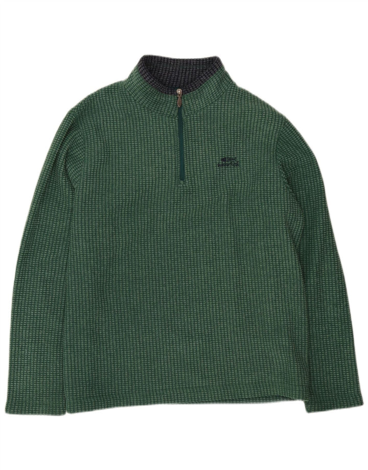 Weird Fish Herren-Fleecepullover mit Reißverschluss am Hals, XL, grünes Polyester